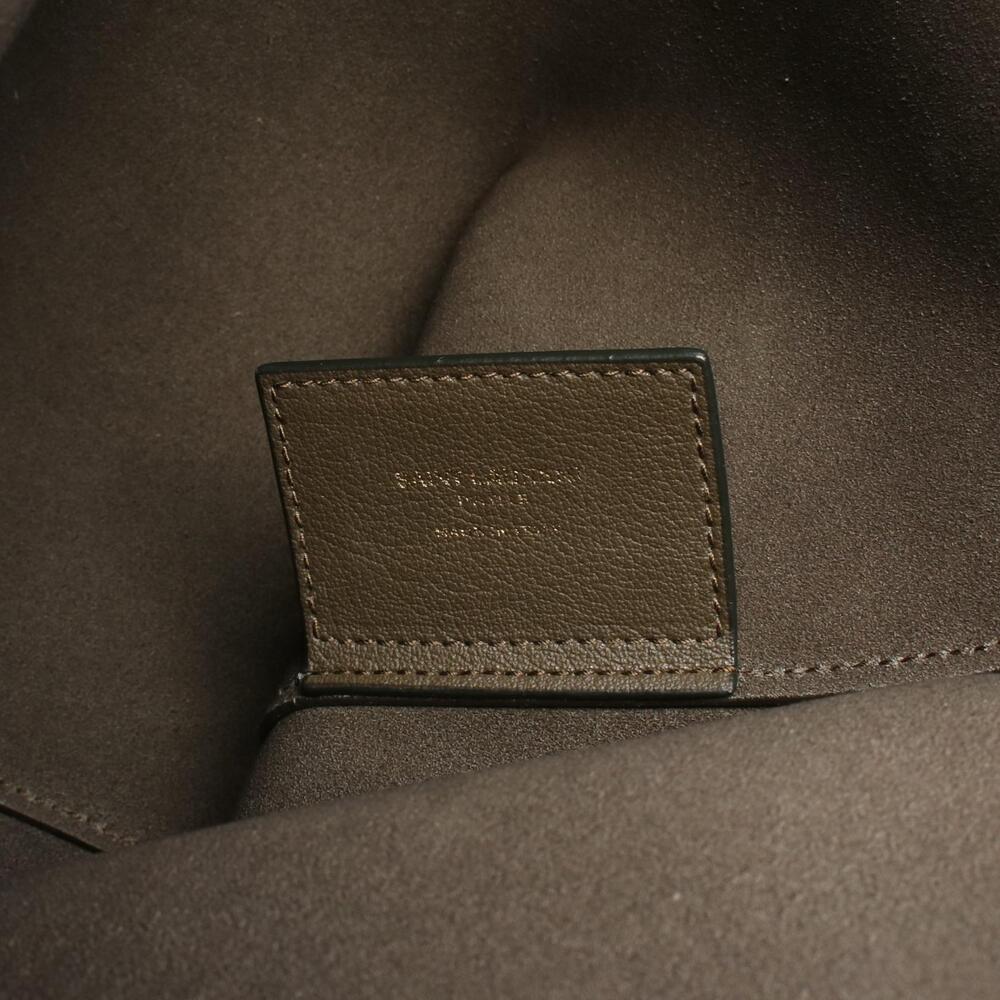 Saint Laurent Toy Shopping Tote Bag Leather Khaki Green - Picture 4 of 6